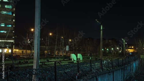 4k, 3840, 2160p, night timelapse of subway line
