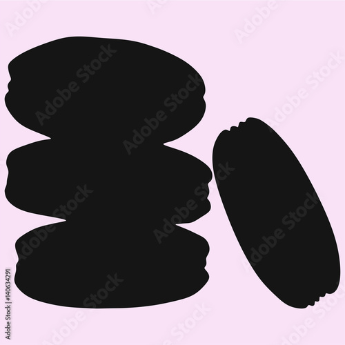 fresh macaroons vector silhouette isolated 