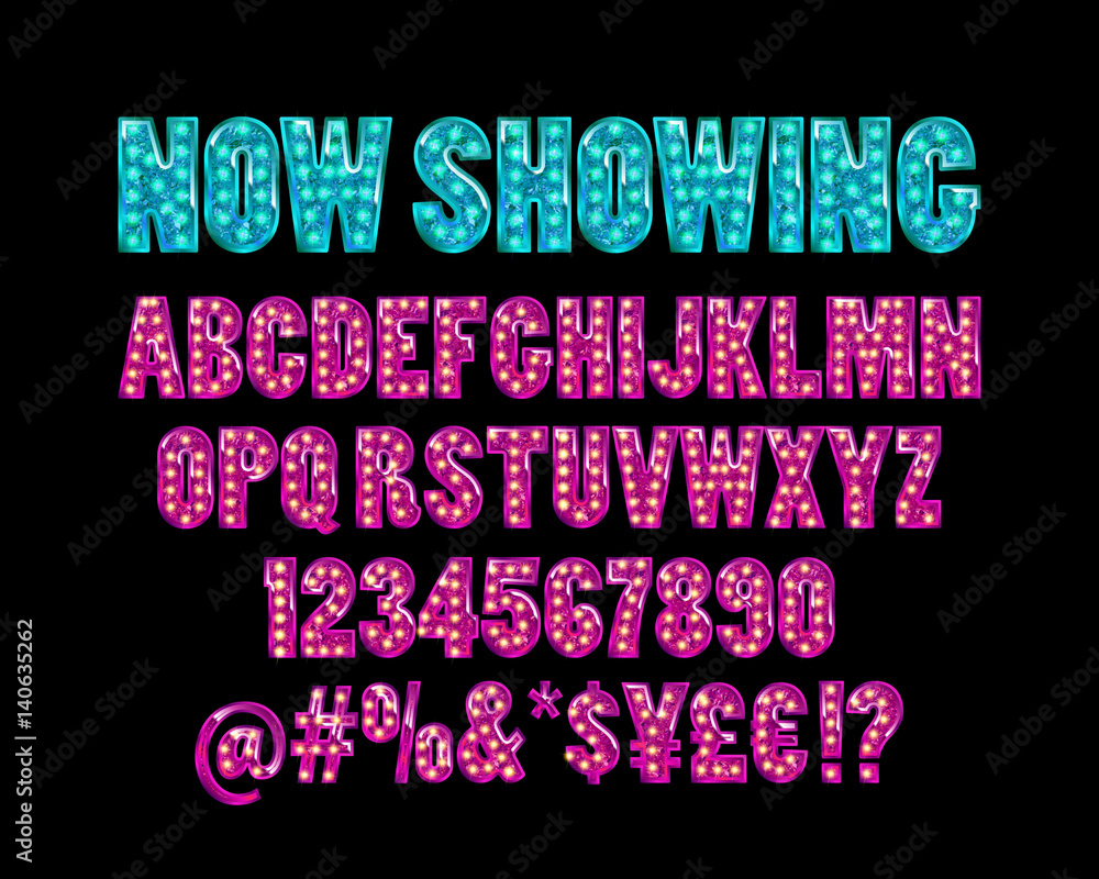 Obraz premium Cinema alphabet vector