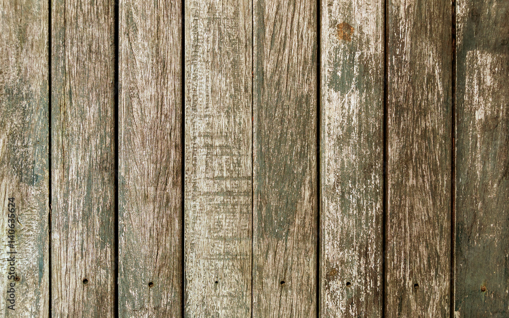 Plank green wood texture background with old paint