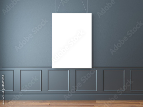 Mock up poster, interior scene, 3d render