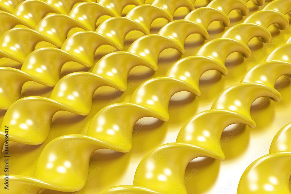 Obraz premium Yellow plastic spiral sticks on yellow background
