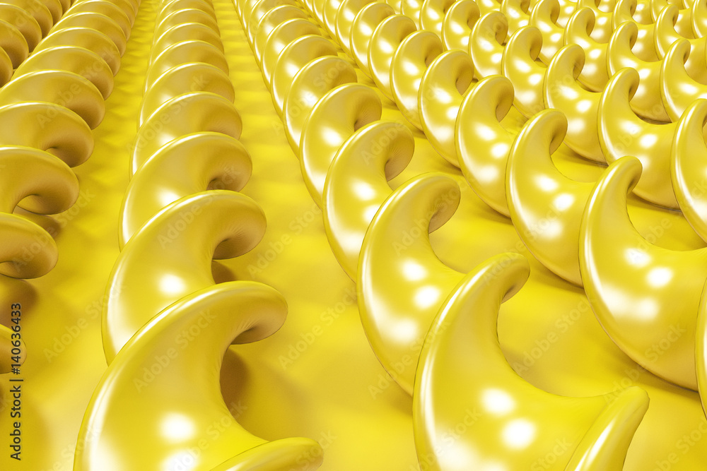 Obraz premium Yellow plastic spiral sticks on yellow background
