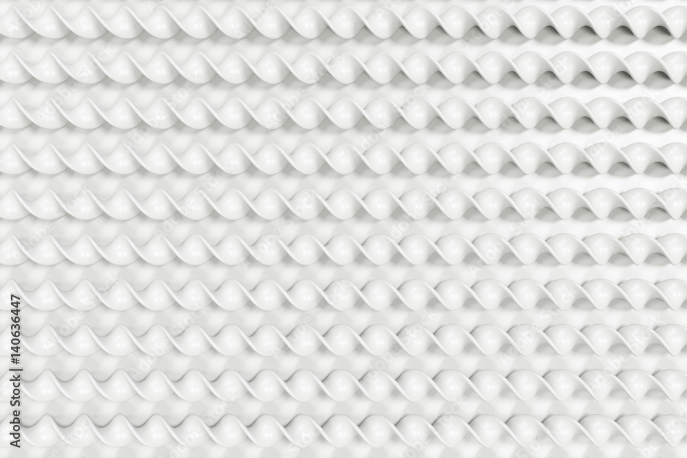 Naklejka premium White plastic spiral sticks on white background