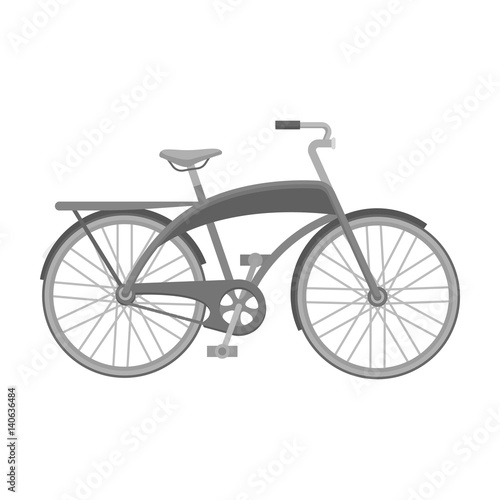 Road bike for walking with a semicircular frame.Different Bicycle single icon in monochrome style vector symbol stock illustration.