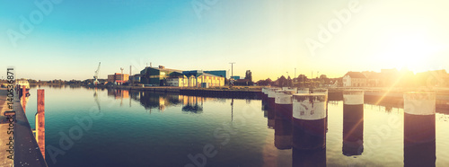 port at wismar in Germany as an panorama