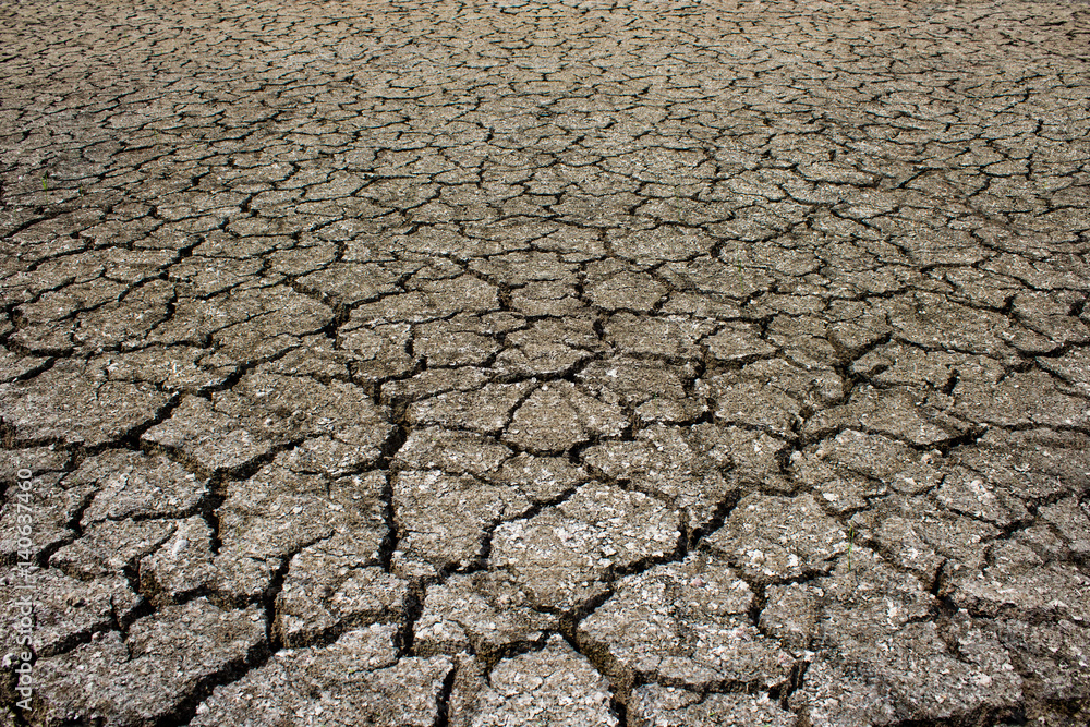 Dry cracked ground filling the frame as background Dry cracked ground filling the frame as background
