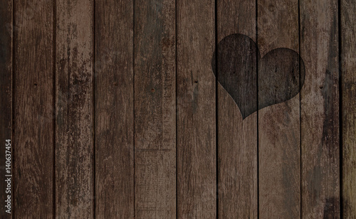 Abstract wood texture with heart shape symbol