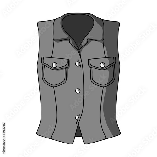 Women Sleeveless Sports Jacket .Beige button-down shirt without sleeves for the girl. Sport dress style.Women clothing single icon in monochrome style vector symbol stock illustration.