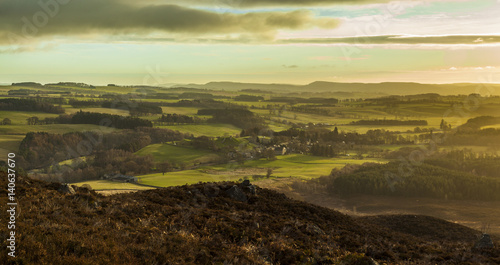 Wallpaper Mural View looking towards Harbottle Village, Northumberland, England, UK. Taken in dawn light. Torontodigital.ca