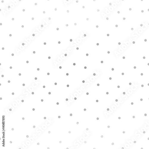 Seamless vector pattern with silver dots. Silver Confetti.