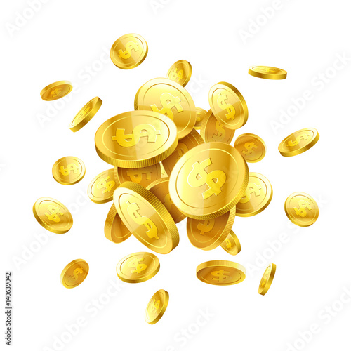 Gold 3d coins 