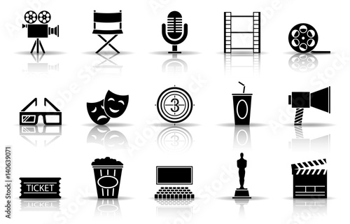Film Iconset - Schwarz (Schatten)