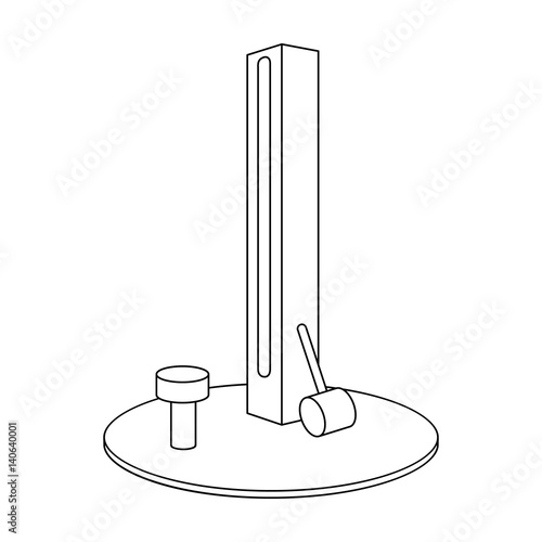 Entertainment on the impact force. Beat the hammer on the stand.Amusement park single icon in outline style vector symbol stock illustration.