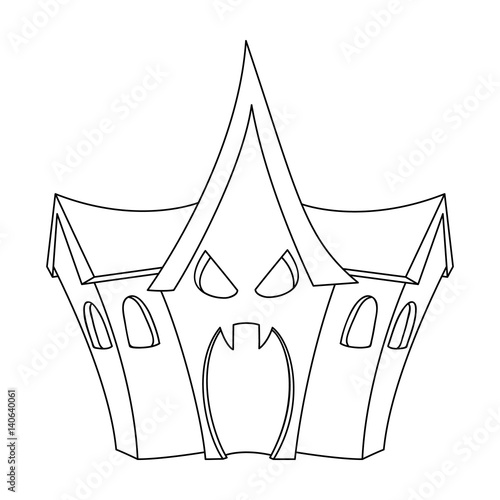 A haunted house, a room of fear in an amusement park. Attraction for the fearless.Amusement park single icon in outline style vector symbol stock illustration.