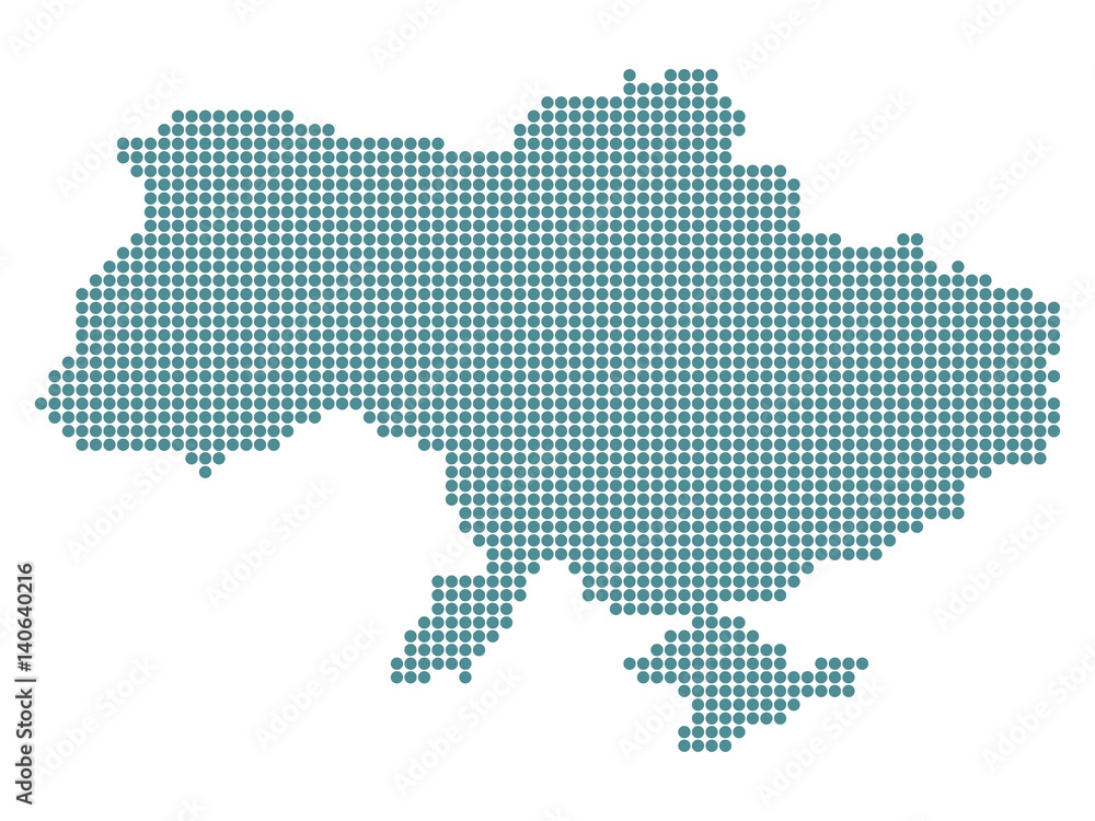 Abstract map of Ukraine from round dots
