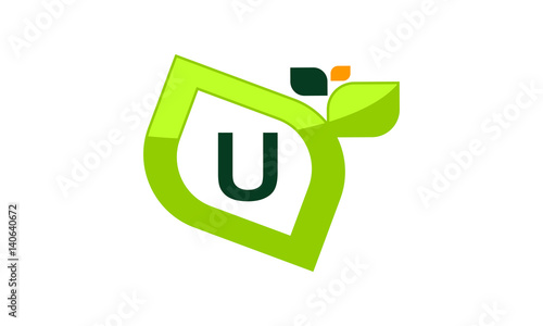 Leaf Logo Initial U