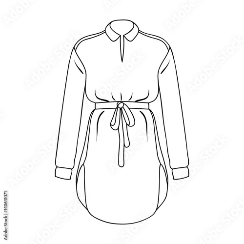 black and white dress with belt clip art preview
