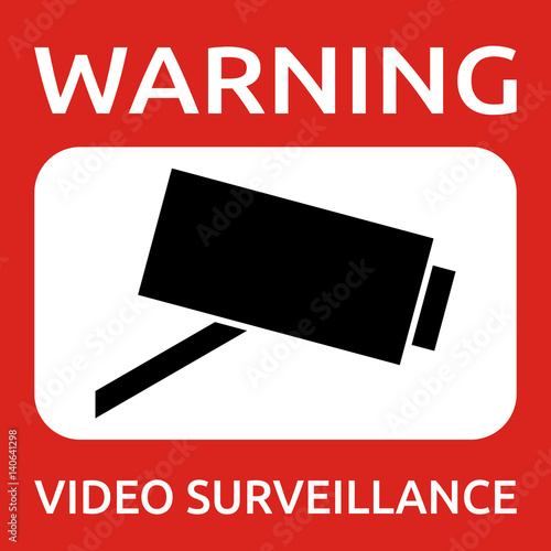 Video surveillance sign. CCTV. Observation camera.
 photo