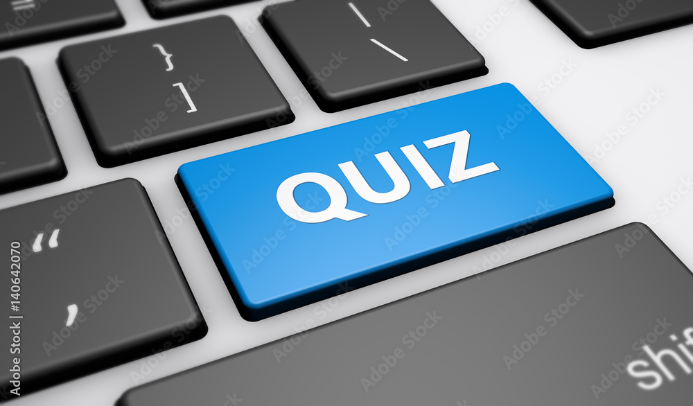 Fototapeta premium Quiz Sign Computer Keyboard
