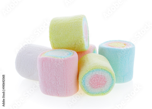 Marshmallows isolated on white background