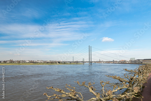 Rheinknie Bridge Over River Rhine   Duesseldorf