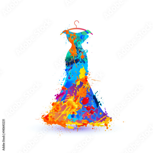 Evening dress. Splash paint