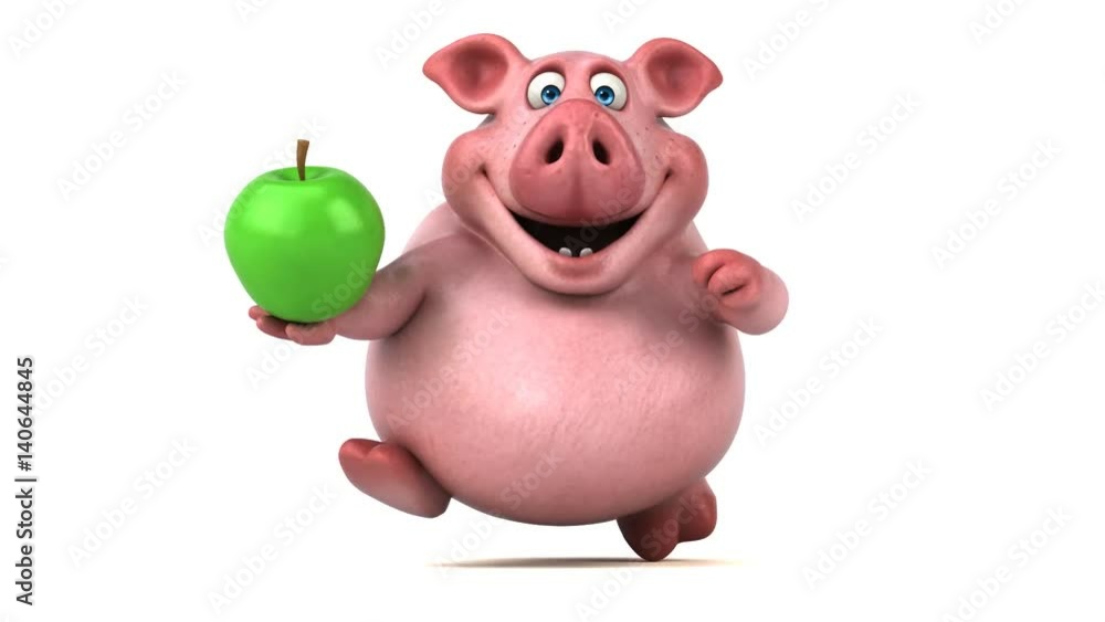 Fun pig running - 3D Animation Fun pig running - 3D Animation