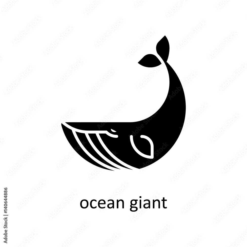 Fototapeta premium Humpback whale icon. Vector illustration.