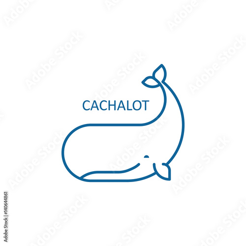 Cachalot icon. Whale logo. Vector illustration.