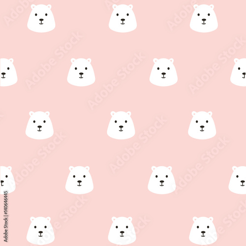 seamless pattern cute bear with pastel background