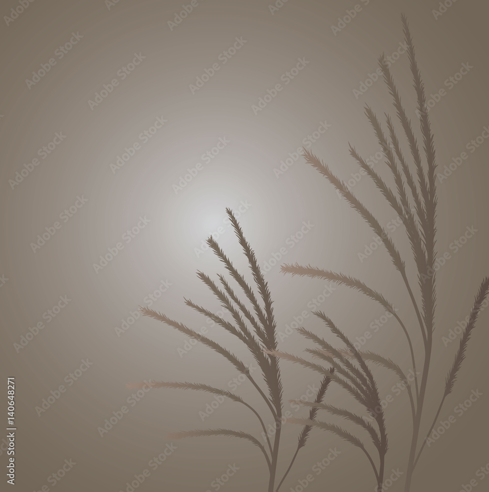 Obraz premium Brown or neutral colored grass blowing in the wind vector illustration