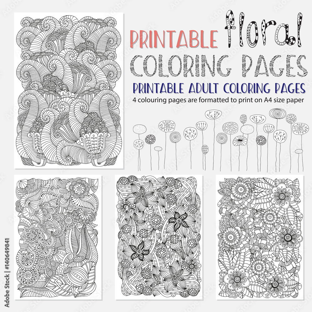 Set of printablecoloring pages Stock Vector Adobe Stock Set of printablecoloring pages Stock Vector Adobe Stock