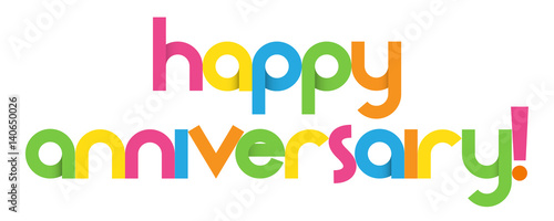 "HAPPY ANNIVERSARY" Colourful Vector Letters Icon