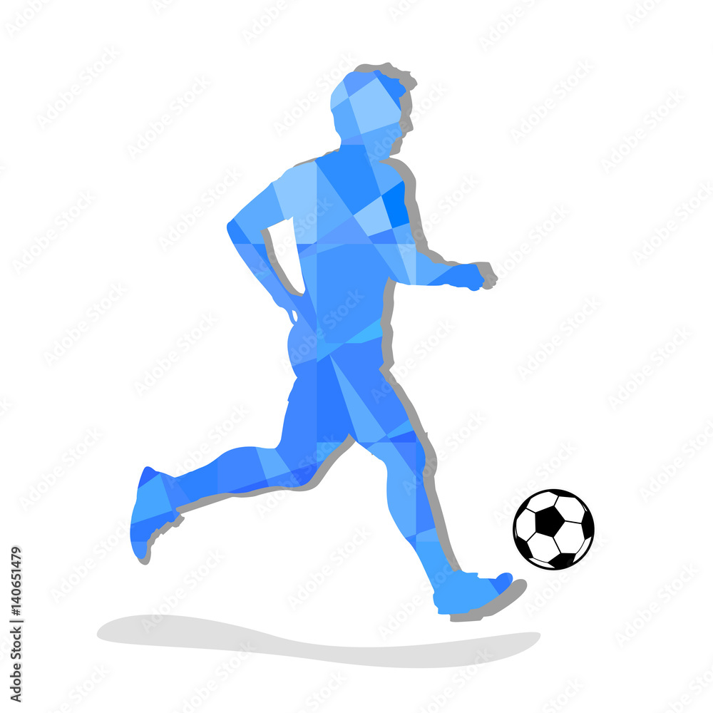  Soccer, football players silhouettes. Illustration 