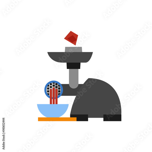 Electric meat grinder vector icon