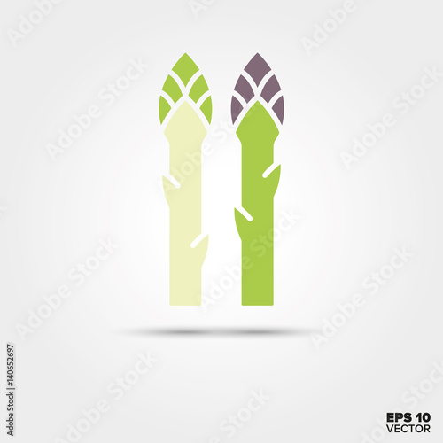 green and white asparagus vegetable vector icon