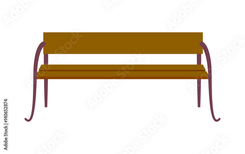Wooden Standard Bench Isolated on White Background