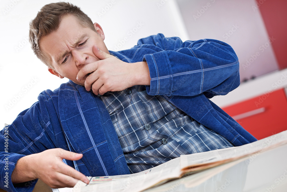 Young man yawning Young man yawning