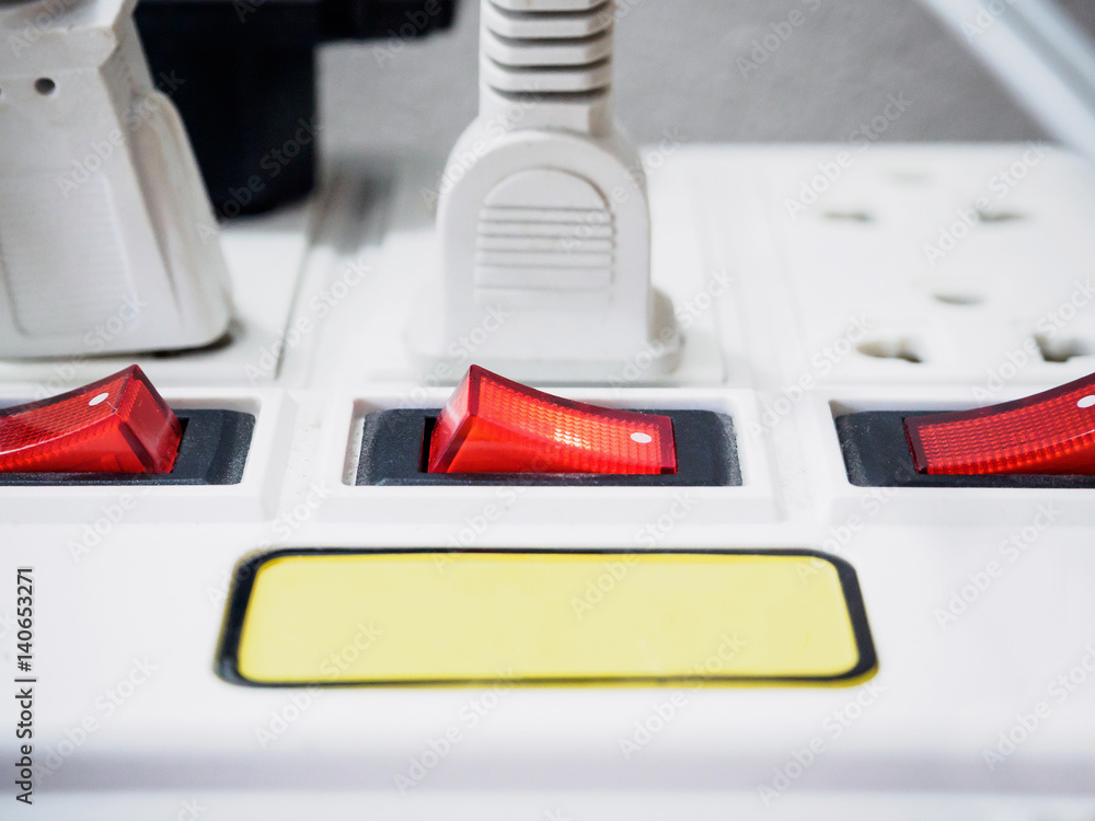 Multiple socket with connected plugs Multiple socket with connected plugs