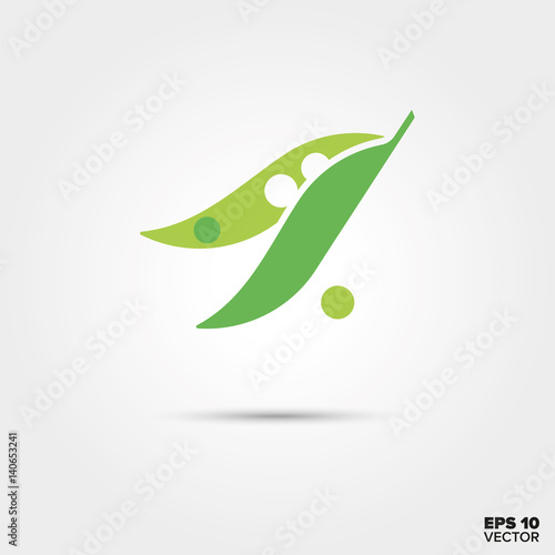 peas in the pod vegetable vector icon