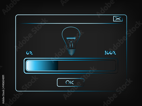 vector with pop-up window and progress bar