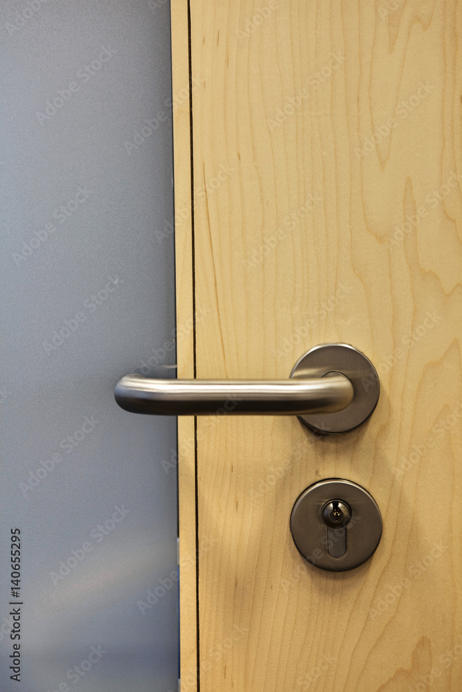 Closed door with doorknob Closed door with doorknob