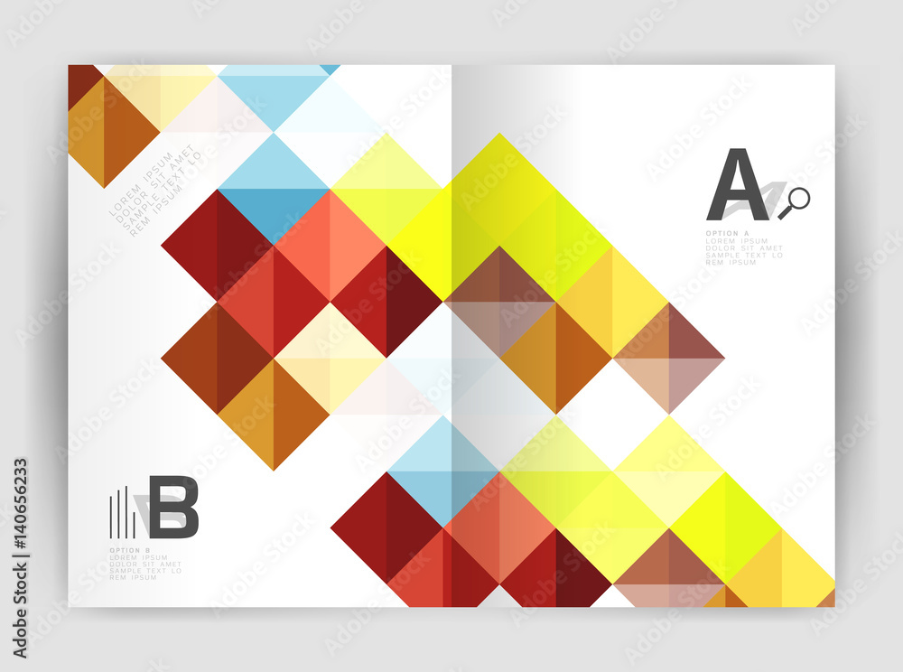 Modern minimalistic geometrical square business leaflet template Modern minimalistic geometrical square business leaflet template