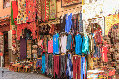 Facade of a Arabian carpets and clothing store and other souvenirs