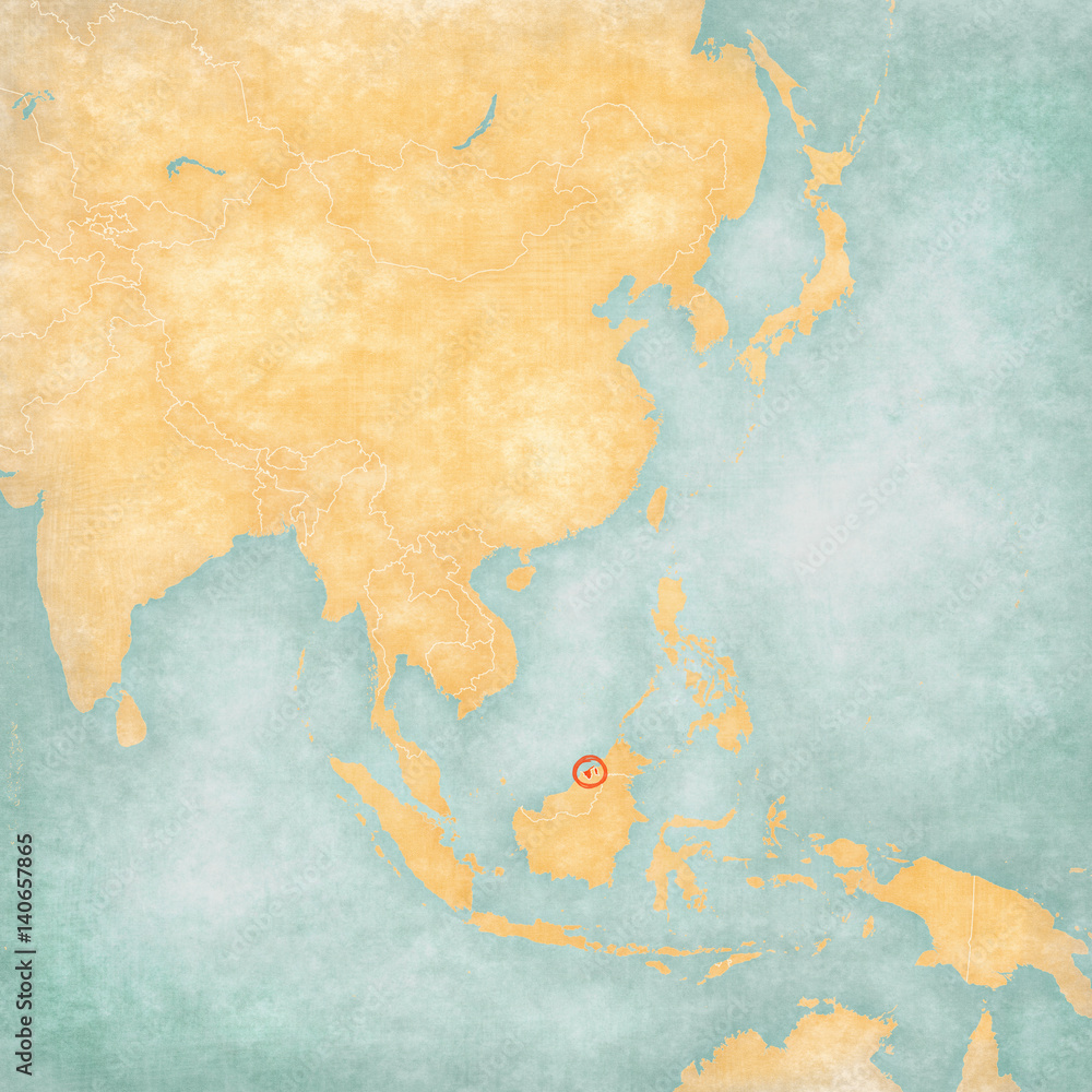 Map of East Asia - Brunei