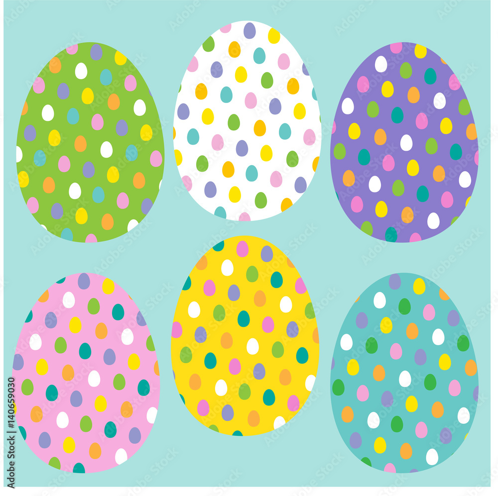 Easter eggs with small egg patterns