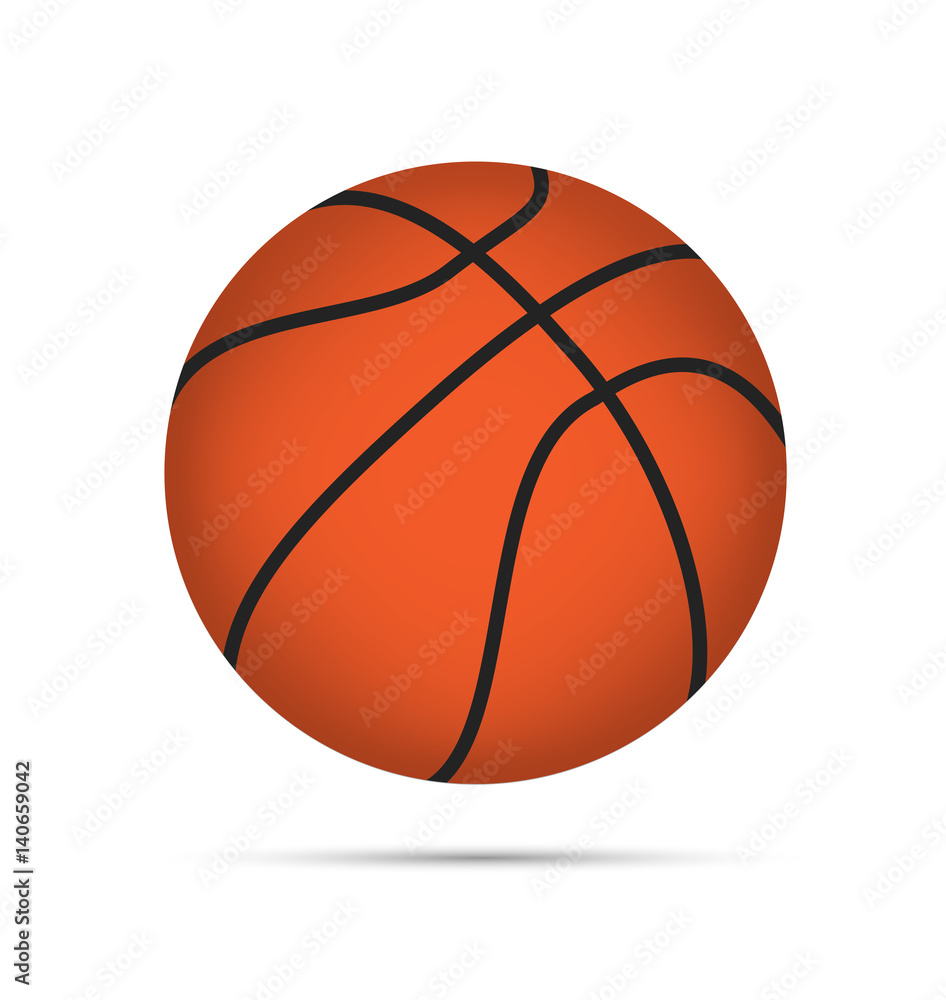Vecteur Stock Orange basketball ball with black line. Shape vector  illustration isolated on white background. Flat style. Trendy vector  decoration symbol for website design, mobile app. | Adobe Stock