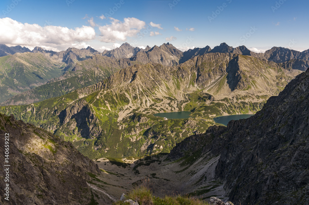 Tatra Mountains panorama of the great peaks.