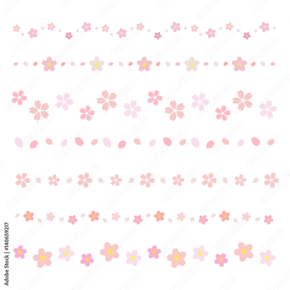 桜の花 装飾 ライン / vector eps